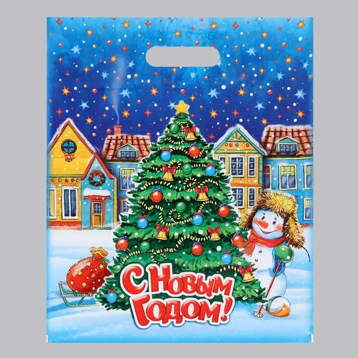 Пакет "Снежный патруль", полиэтиленовый с вырубной ручкой, 40х50 см