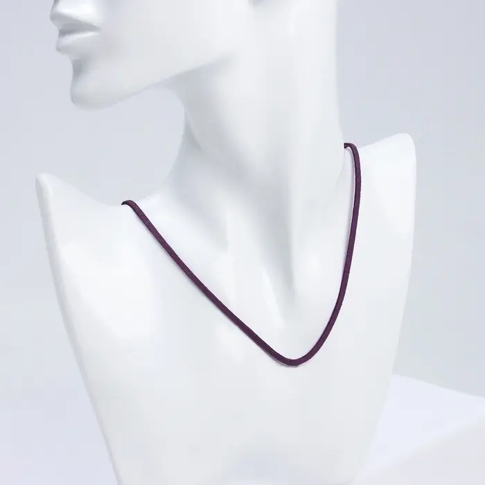 Шнурок из искусственной замши с замком, 45 см + удлинитель, фиолетовый