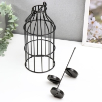 Подсвечник металл 3 свечи "Бутыль" чёрный 21х10х10 см