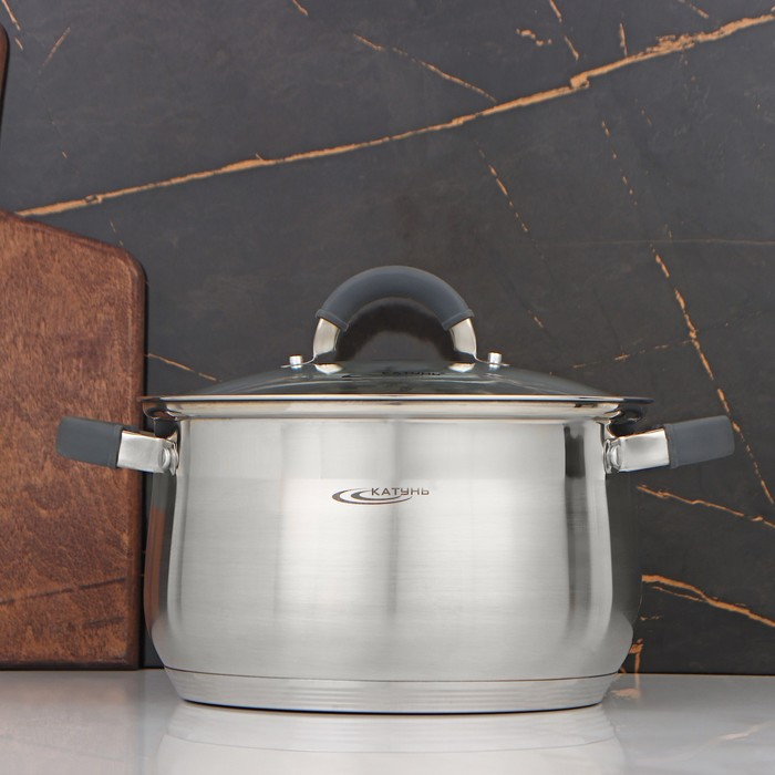 Кастрюля &laquo;Ирида&raquo;, 5,2 л, d=22 см, стеклянная крышка, капсульное дно, индукция