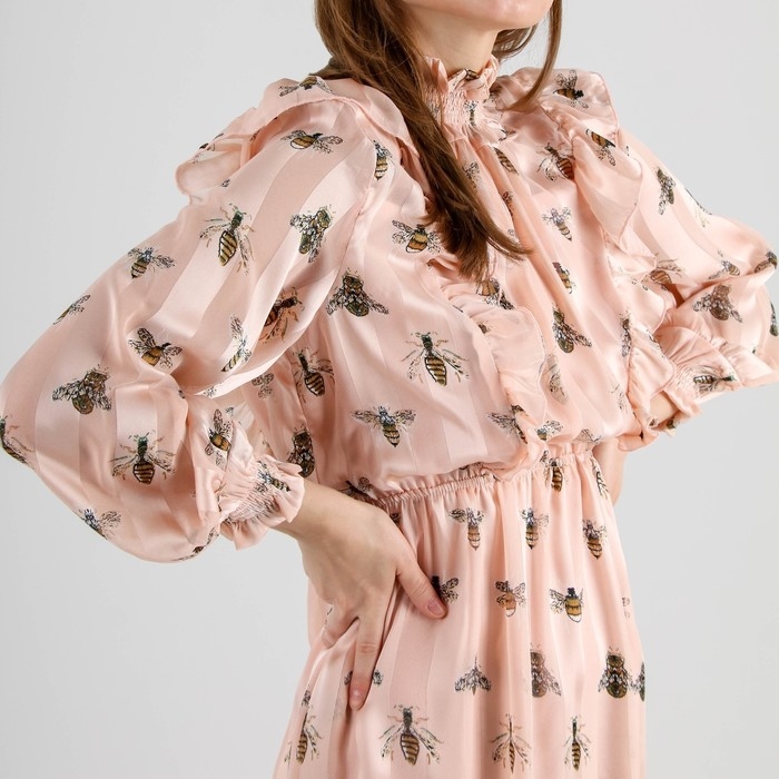 Платье шифон SL, 44, бежевый Платье шифон SL, 44, бежевый