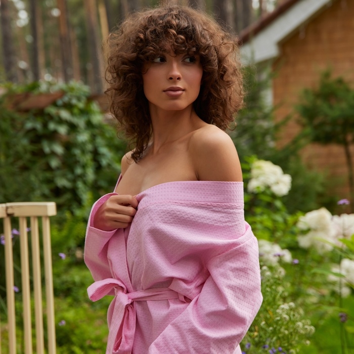 Халат вафельный женский удлинённый &laquo;Экономь и Я&raquo; размер 54-56