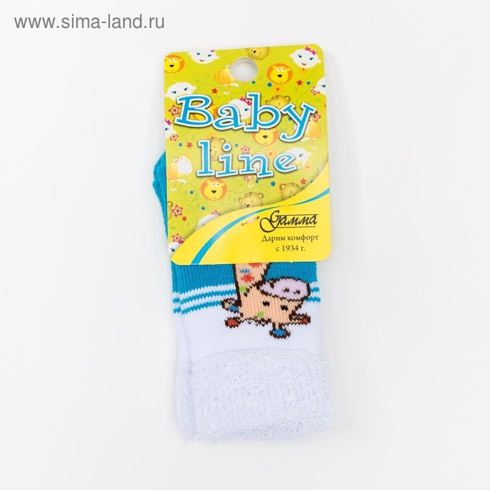 Носки детские махровые &laquo;Жираф&raquo;, цвет бирюзовый, размер 7-8