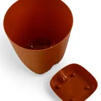 Кашпо с прикорневым поливом 2 л  D-14,5см, H-15см карамель "Гранд"