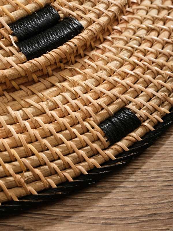 Тарелка декоративная плетеная ротанг "Узор 4", 50х50х5 см