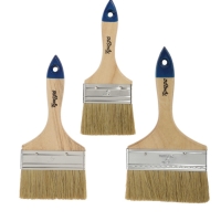 Набор кистей ТУНДРА, натуральная щетина, деревянная рукоятка, 3-4-5" (75, 100, 125 мм),3 шт.