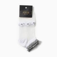 Носки женские стеклянные MINAKU &laquo;Цветы&raquo;, цвет белый, размер 36-37 (23 см)