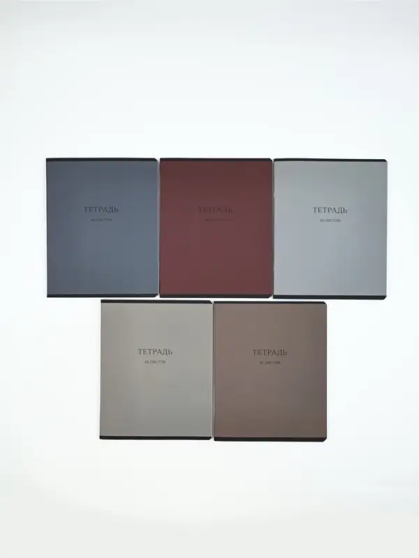 Тетради в клетку, 48 л., набор из 5 шт., блок №1 &laquo;Цвет&raquo;