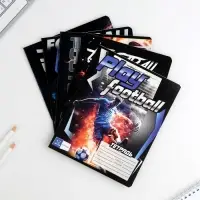 Тетрадь в линейку 12 листов А5, на скрепке &laquo;Футбол&raquo;, обложка мелованный картон, блок №1 белизна 96%, 5 видов МИКС