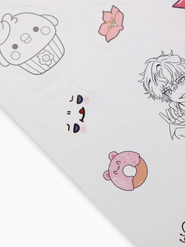 Наклейки детские, раскраска, 3 листа, А5 &laquo;Аниме&raquo;
