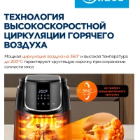 Аэрогриль MAF-1040, чаша 4л, 1500 Вт, 8 автопрограмм, сенсор