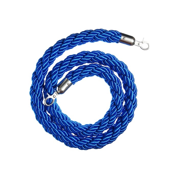 Канат плетеный оградительный 1.5м, серебрянный наконечник, синий
