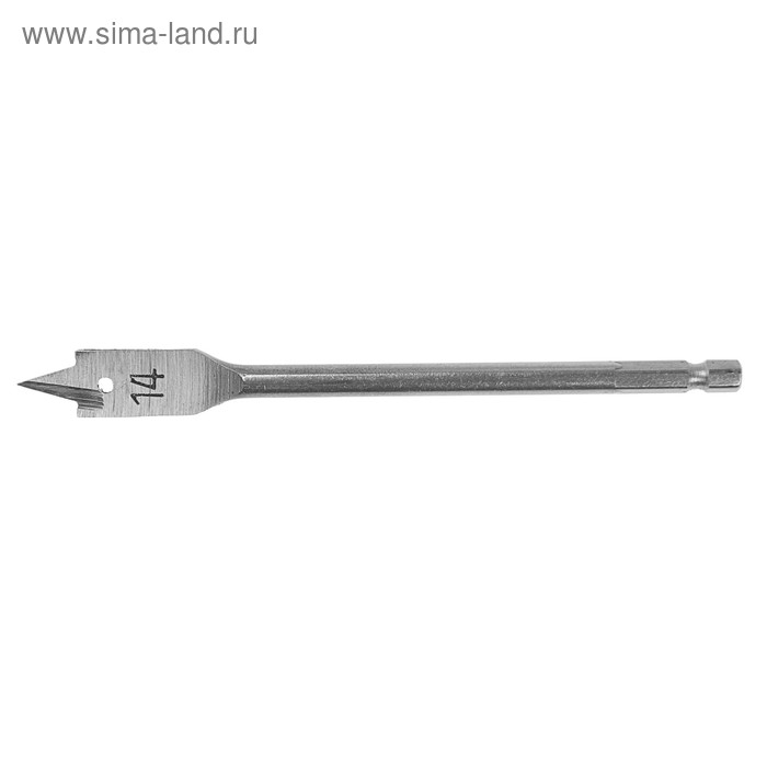 Сверло по дереву перовое ТУНДРА, шестигранный хвостовик, 14 х 152 мм