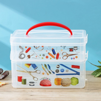 Контейнер универсальный Multi box, 2 секции, с ручкой и декором, рисунок МИКС Контейнер универсальный Multi box, 2 секции, с ручкой и декором, рисунок МИКС