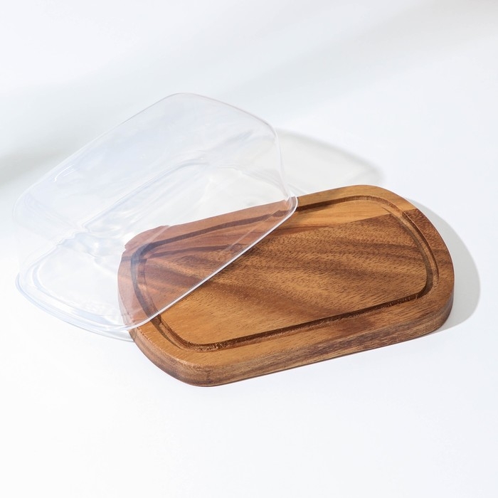 Маслёнка с крышкой, 17&times;11&times;9 см, акация