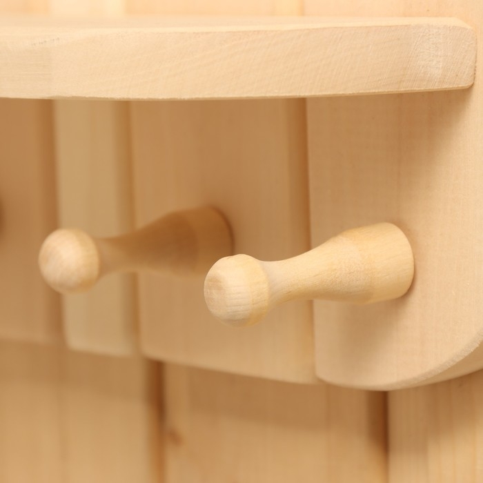 Полка - вешалка Полка - вешалка "Сауна", 35х30х7 см, 4 кр