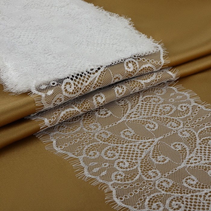 Кружево реснички, 190 мм × 3 ± 0,5 м, цвет белый Кружево реснички, 190 мм × 3 ± 0,5 м, цвет белый