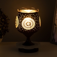 Аромалампа с подсветкой "Узоры" E14 40Вт +RGB черный 12,5х12,5х23 см