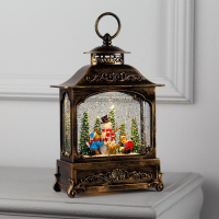 Светодиодная фигура &laquo;Снеговик и дети&raquo; 18 &times; 26 &times; 8 см, пластик, батарейки ААх3 (не в комплекте), USB, свечение тёплое белое