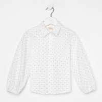 Рубашка детская MINAKU: Cotton collection цвет белый, рост 110
