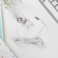 Наушники на открытке, &laquo;Замурчательной музыки&raquo;, вакуумные, белые