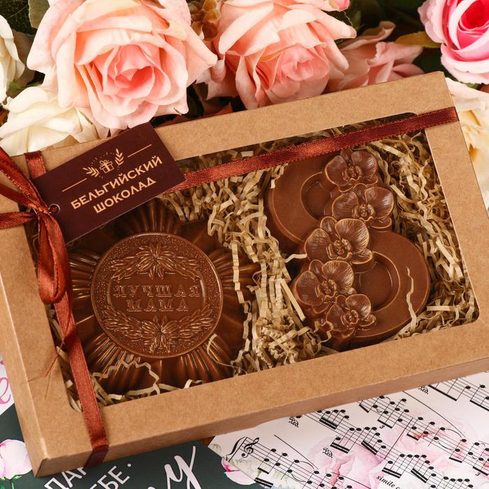 Шоколадные фигурки, 2 в 1 «Лучшая мама + 8 марта Орхидея», 160 г Шоколадные фигурки, 2 в 1 «Лучшая мама + 8 марта Орхидея», 160 г