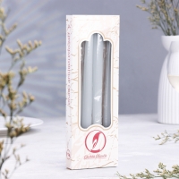 Набор свечей античных, 2,3х 24,5 см, 5 ч, 55 г, 4 штуки, серая Набор свечей античных, 2,3х 24,5 см, 5 ч, 55 г, 4 штуки, серая