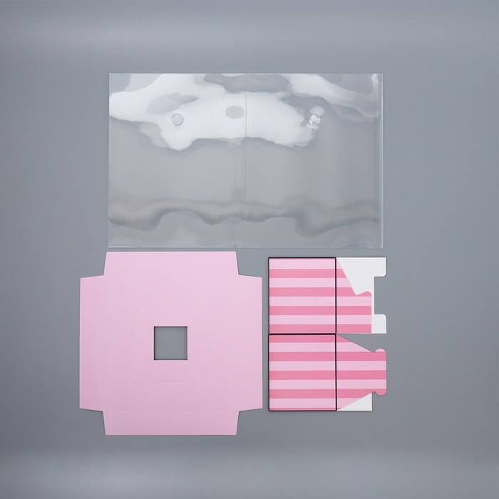 Коробка подарочная для цветов с вазой и PVC окнами складная, упаковка, &laquo;Love&raquo;, 23 х 30 х 23 см