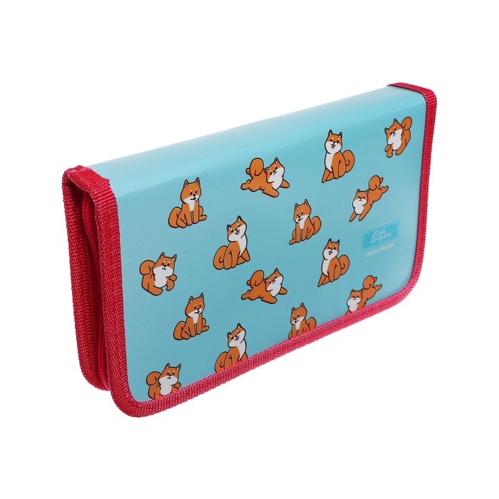 Пенал 1 секция, 115 х 205 мм, с наполнением 16 предметов, Calligrata "Сиба-ину" ламинированный картон, 30П26/set