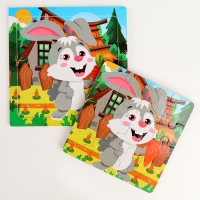 Деревянный пазл &laquo;Заяц&raquo;, 15 х 15 х 0,6 см