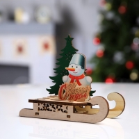 Светодиодная фигура «Сани со снеговиком» 15.5 × 12 × 5.5 см, дерево, батарейки LR1130х3 (в комплекте), свечение тёплое белое Светодиодная фигура «Сани со снеговиком» 15.5 × 12 × 5.5 см, дерево, батарейки LR1130х3 (в комплекте), свечение тёплое белое