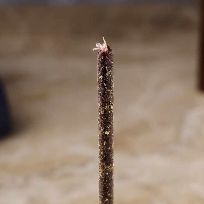 Свеча магическая восковая Свеча магическая восковая "Очищение", с полынью, 16х0,6 см, черный