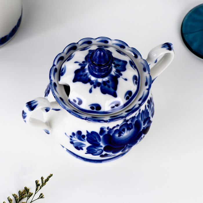 Сахарница «Елена», 13×10×16 см, гжель Сахарница «Елена», 13×10×16 см, гжель