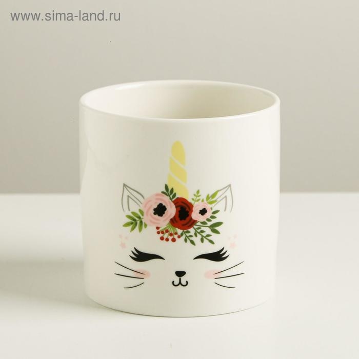 Кашпо для цветов, &laquo;Котик&raquo;, 10 х 10 см