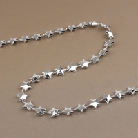 Бусы на нитях &laquo;Звёзды&raquo;, 10 мм, 2 м, цвет серебряный