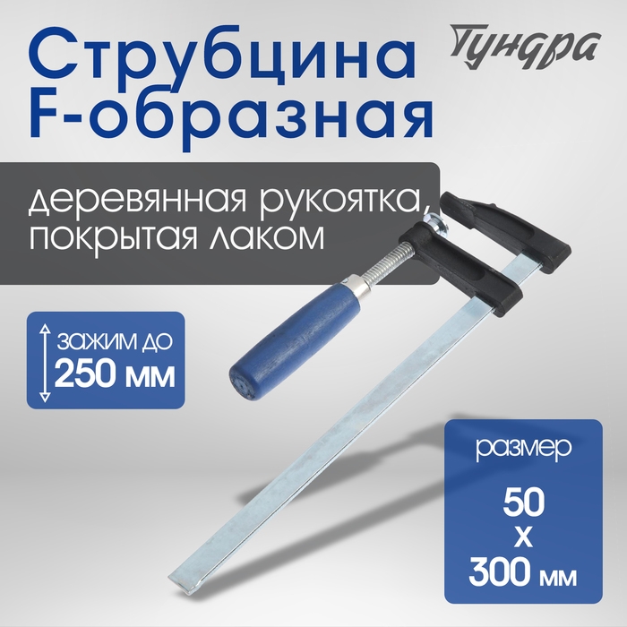 Струбцина F-образная ТУНДРА, 250 х 50 х 300 мм Струбцина F-образная ТУНДРА, 250 х 50 х 300 мм