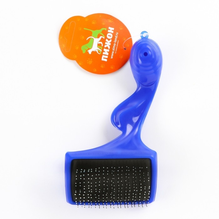 Щётка - пуходёрка большая с каплями, основание 84 х 58 мм, синяя Щётка - пуходёрка большая с каплями, основание 84 х 58 мм, синяя