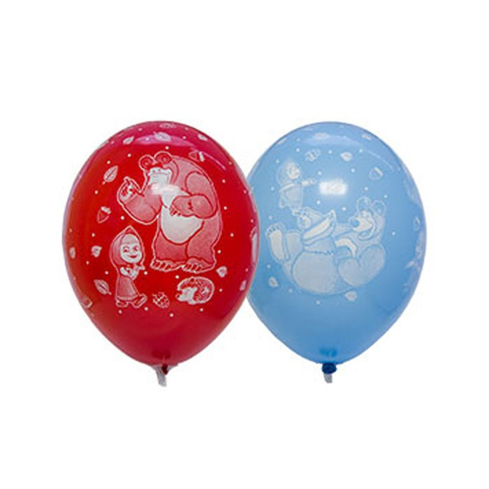 Шар латексный 14" &laquo;Маша и Медведь&raquo;, пастель, 5 ст. рисунок, 25 шт.,МИКС