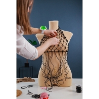 Нить для плетения, натуральная кожа, d = 2 мм, 10 &plusmn; 0,5 м, цвет чёрный