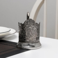 Подстаканник «Глухарь», d=61 мм, никелированный, с чернением Подстаканник «Глухарь», d=61 мм, никелированный, с чернением