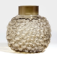 Ваза для цветов &laquo;Мальва&raquo; из темного прозрачного стекла 20 х 18 х 18 см