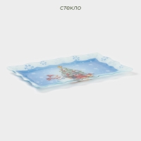 Блюдо стеклянное прямоугольное Доляна &laquo;Зимняя сказка&raquo;, 29,5&times;19,5 см