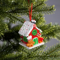 Ёлочная игрушка «Дом из конфет» 6 × 7.6 × 5.5 см, от батареек, свечение тёплое белое Ёлочная игрушка «Дом из конфет» 6 × 7.6 × 5.5 см, от батареек, свечение тёплое белое