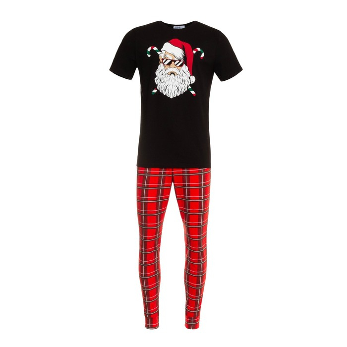 Пижама мужские KAFTAN Пижама мужские KAFTAN "Дед Мороз", цвет красный/чёрный, размер 56