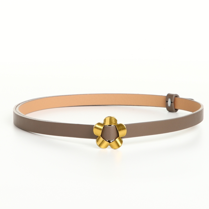 Ремень женский, ширина 1 см, пряжка металл, цвет коричневый