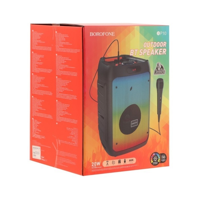 Портативная колонка Borofone BP10, 3600 мАч,BT5.0,20 Вт,TWS,TF card,USB,AUX,FM-радио, чёрная Портативная колонка Borofone BP10, 3600 мАч,BT5.0,20 Вт,TWS,TF card,USB,AUX,FM-радио, чёрная