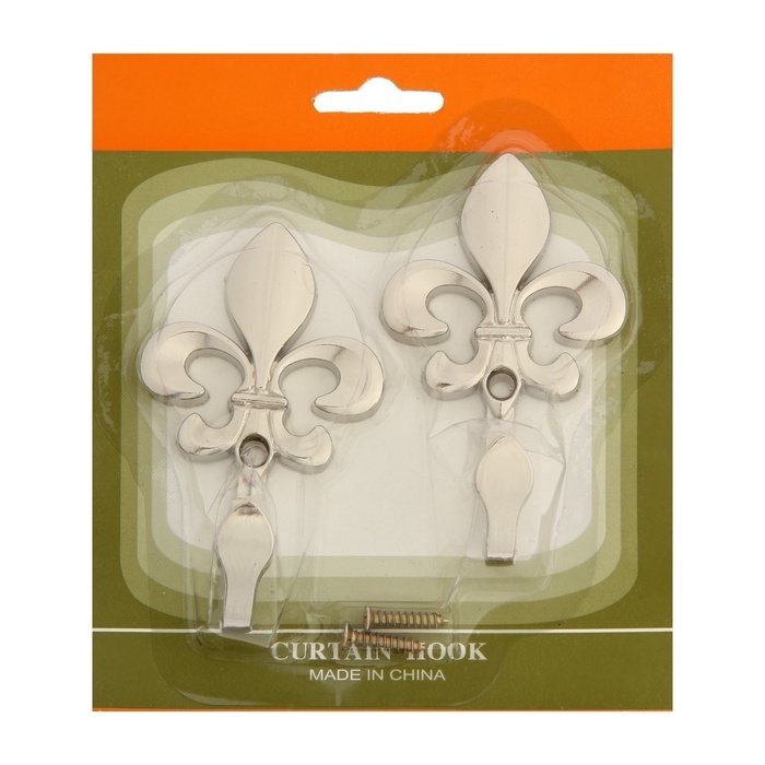 Крючок однорожковый для штор CAPPIO KC112, цвет хром, 2 шт
