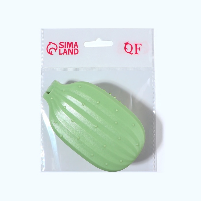 Расчёска массажная, складная, 10 &times; 6 см, цвет зелёный