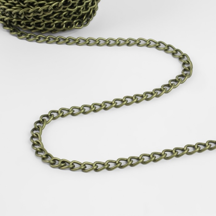 Цепочка для сумки, 6,2 &times; 8,8 мм, 10 &plusmn; 0,5 м, цвет бронзовый