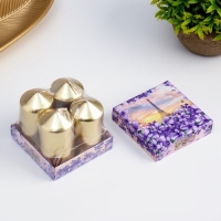 Набор свечей "Столбик", 4 штуки, золотой 7х3,8см Набор свечей "Столбик", 4 штуки, золотой 7х3,8см